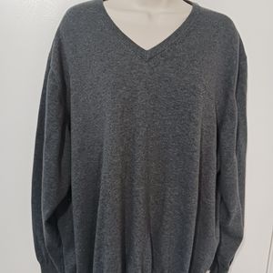 Women's Izod long sleeve pullover v-neck sweater size 2x 2T, color gray